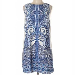 Pink Owl Blue and White Shift Dress Size Large